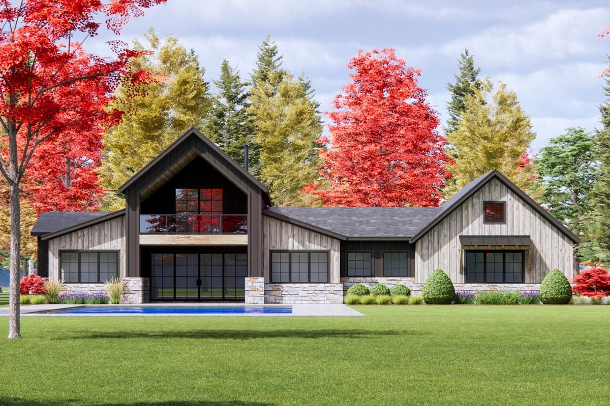 Plan 818120JSS: Transitional House Plan with Vaulted Loft with Porch Access - 2562 Sq Ft - Image #4 - Country, Craftsman, New American, Transitional