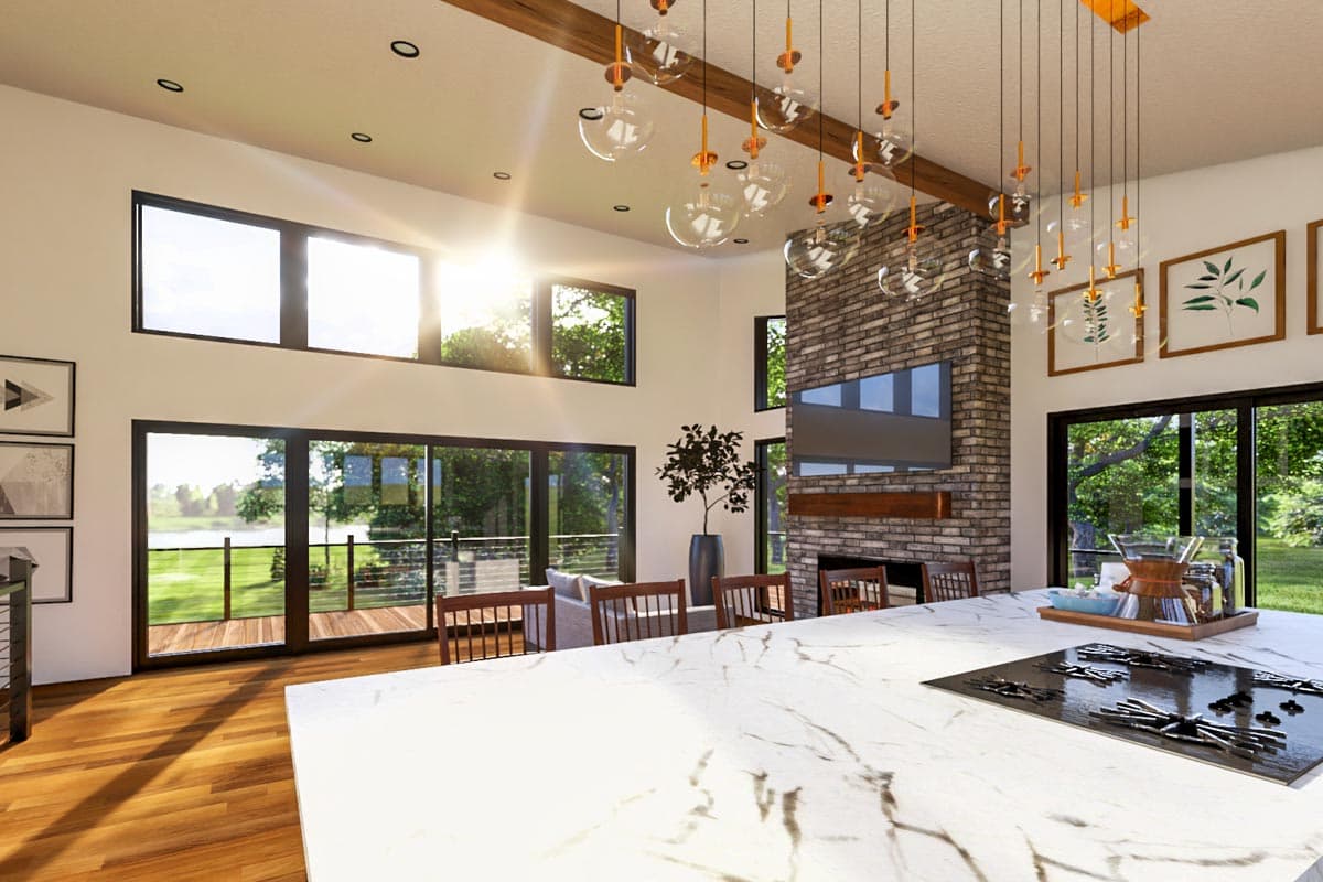 Plan 135251GRA: Contemporary House Plan with Lower Level Home Office - 1067 Sq Ft - Image #7 - Contemporary, Mid Century Modern, Modern, Mountain