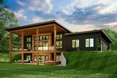 Expandable Lake or Mountain House Plan Under 1700 Square Feet with Garage - 1679 Sq Ft