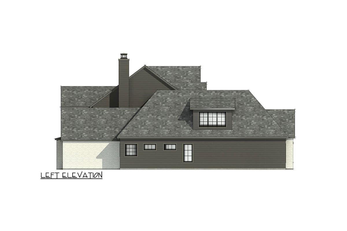 Plan 818121JSS: Transitional House Plan with 4 Beds, a Home Office and 4-Car Garage - 4146 Sq Ft - Image #8 - European, New American, Transitional
