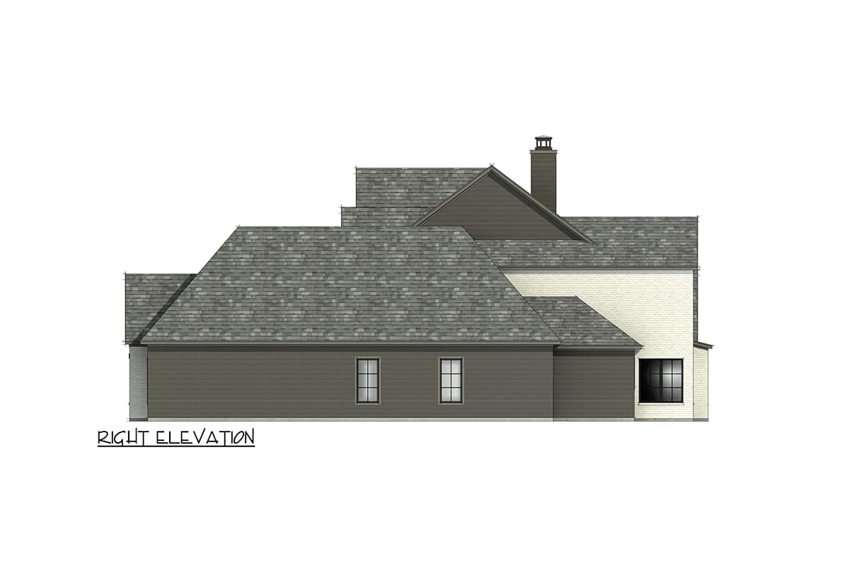 Plan 818121JSS: Transitional House Plan with 4 Beds, a Home Office and 4-Car Garage - 4146 Sq Ft - Image #10 - European, New American, Transitional