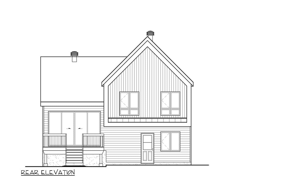 Plan 801154PM: 2-Bed Scandinavian-Inspired House Plan with Garage Workshop - 1164 Sq Ft - Image #4 - European, Scandinavian, Transitional