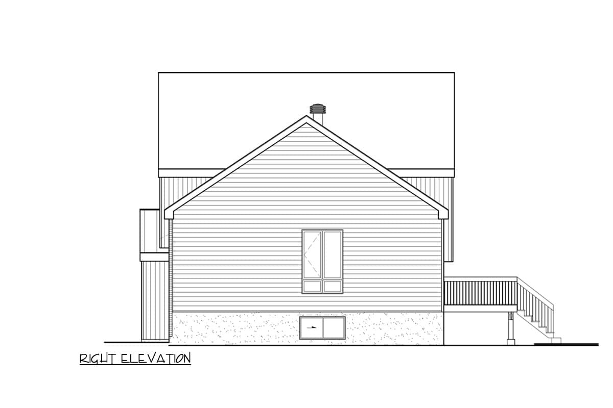 Plan 801154PM: 2-Bed Scandinavian-Inspired House Plan with Garage Workshop - 1164 Sq Ft - Image #5 - European, Scandinavian, Transitional