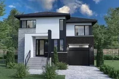 Modern House Plan with 4 Upstairs Bedrooms - 1858 Sq Ft