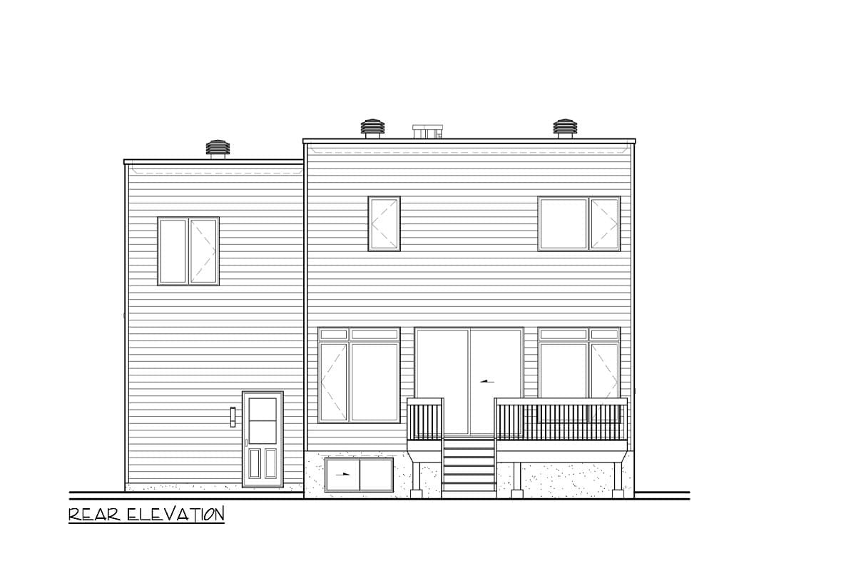 Plan 801157PM: 2-Story Modern House Plan with Upstairs Laundry - 3469 Sq Ft - Image #4 - Contemporary, Mid Century Modern, Modern