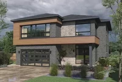 Modern 2-Story House Plan with 2-Car Garage - 2465 Sq Ft