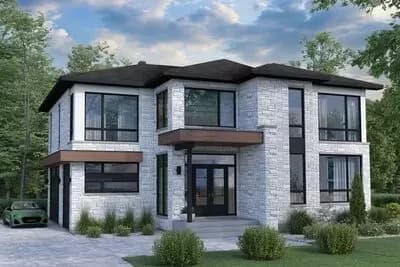 2-Story Northwest Contemporary House Plan with 3-Car Garage - 3316 Sq Ft