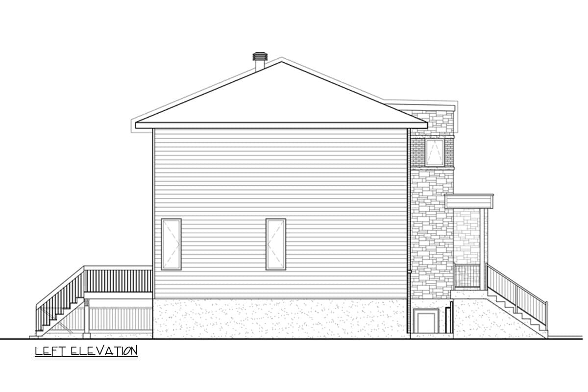 Plan 801162PM: Triplex House Plan with 2 Two-Story Units and 1 Lower Level Unit - 1330 Sq Ft Ea - Image #4 - Contemporary, Northwest, Transitional
