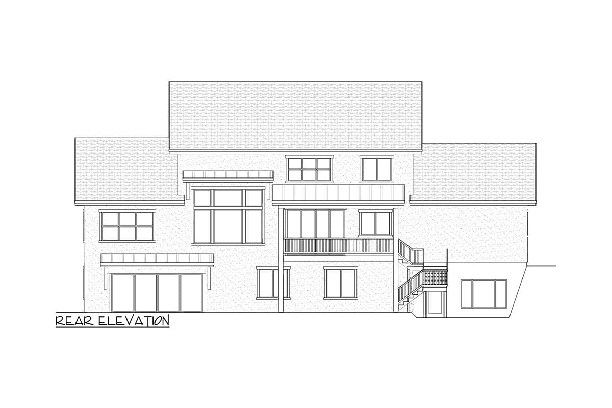 Plan 290173IY: 2-Story Transitional House Plan with Lower Level Expansion - 3199 Sq Ft - Image #4 - Craftsman, Transitional
