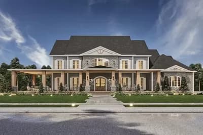 Country House Plan with Large Front Porch - 3986 Sq Ft