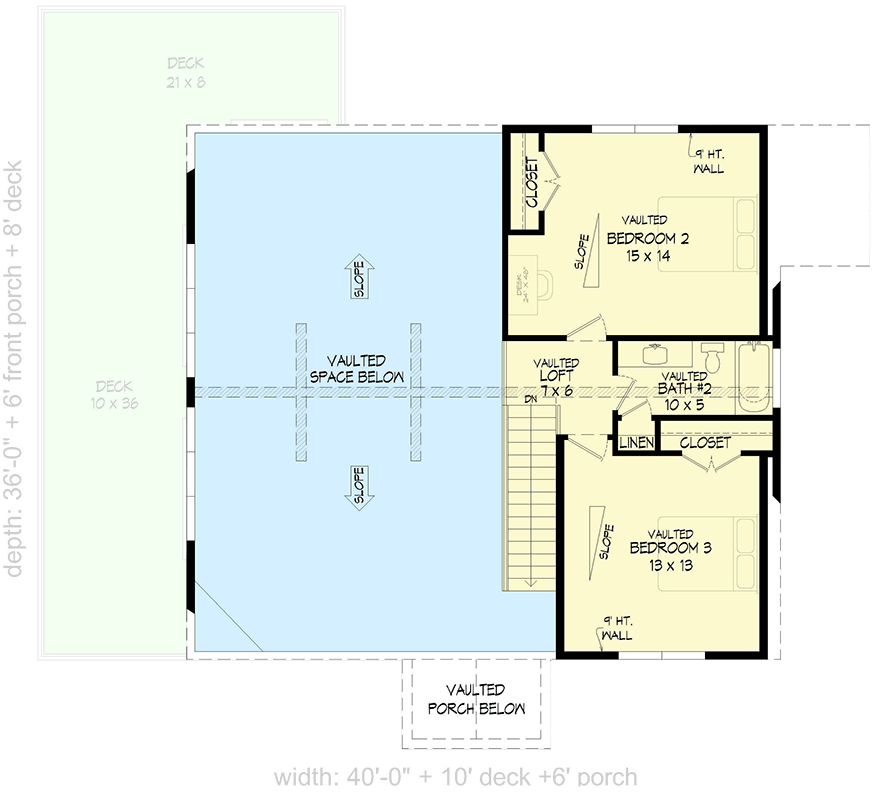 Plan 680264VR: Mountain or Lake Home Plan with 1000 Sq Ft of Porches - 2043 Sq Ft - Floor Plan - 2nd Floor - Country, Craftsman, Mountain