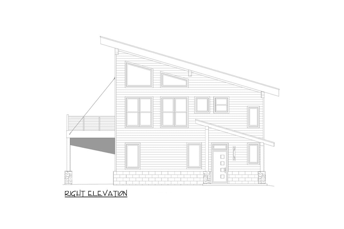 Plan 680267VR: 2 Bed Contemporary House Plan with 200 Square Foot Loft - 2184 Sq Ft - Image #5 - Contemporary, Mountain