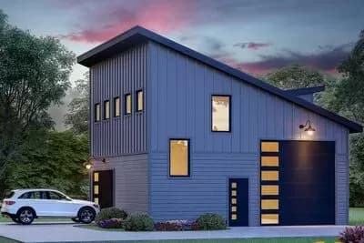 781 Square Foot Modern RV-Friendly Garage with 458 Square Foot Loft Above