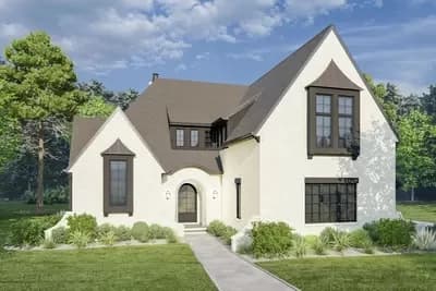 2 Story Transitional House Plan with Home Office and Finished Bonus Room - 3693 Sq Ft