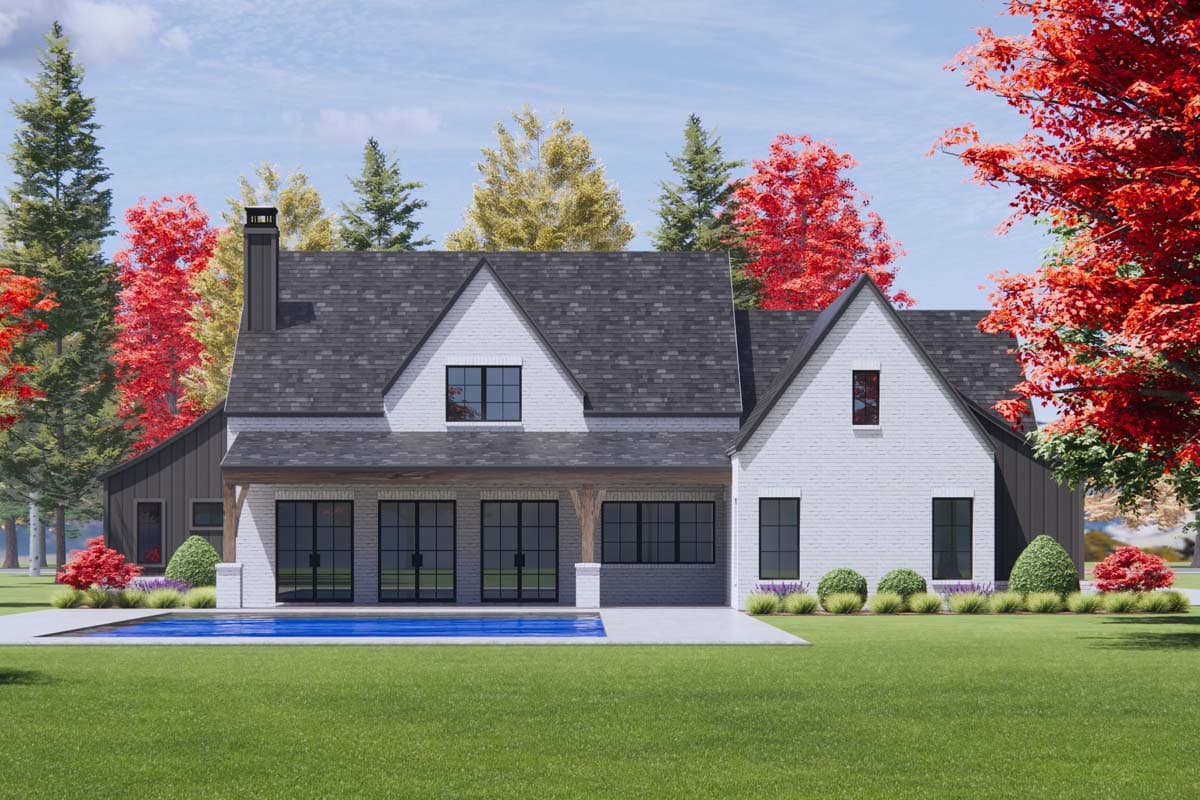 Plan 818122JSS: French Country House Plan with Split Bed Layout and a Flex Room - 3608 Sq Ft - Image #5 - European, French Country, Transitional