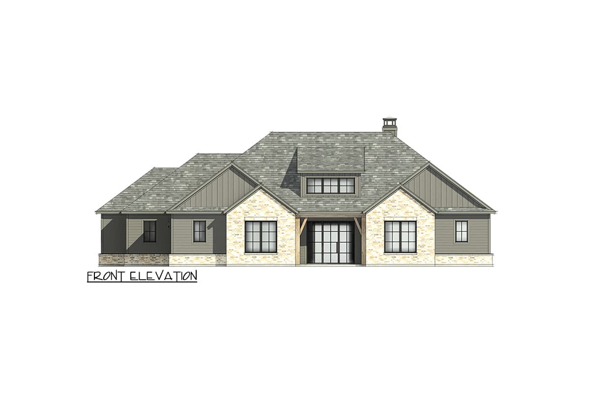 Plan 818123JSS: Craftsman House Plan with 4 Beds and 2-Car Side-Load Garage - 2459 Sq Ft - Image #6 - Craftsman, New American