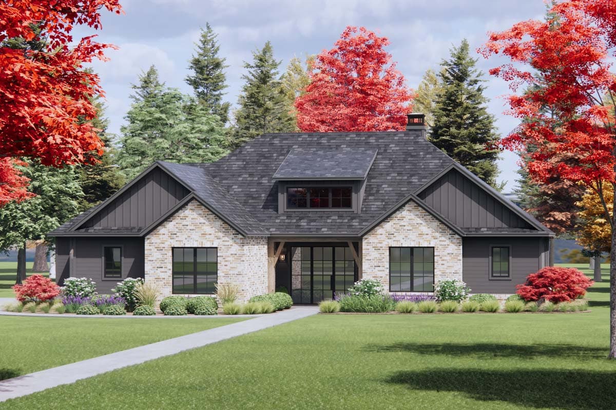 Plan 818123JSS: Craftsman House Plan with 4 Beds and 2-Car Side-Load Garage - 2459 Sq Ft - Image #4 - Craftsman, New American