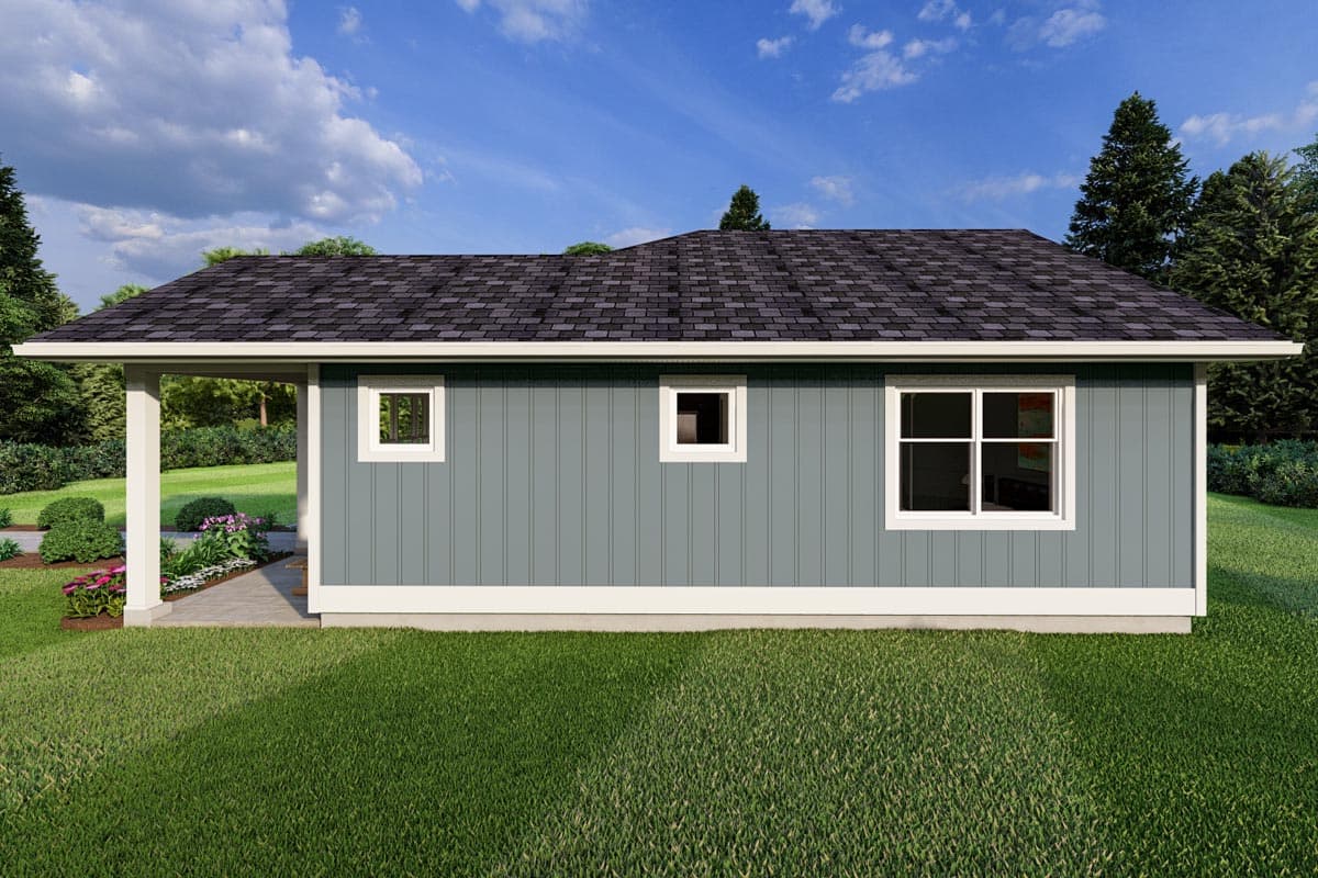 Plan 67820MG: 624 Square Foot ADU with Well-Appointed Kitchen - Architectural Designs - Image #4 - Cabin, Cottage, Craftsman, Ranch, Vacation