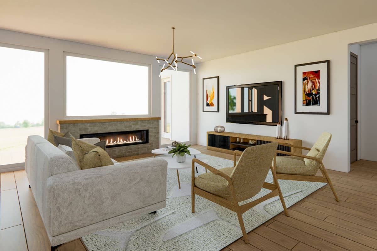 Plan 833007WAT: 3-Bed Modern Prairie Ranch House Plan with Home Office - 2616 Sq. Ft. - Image #7 - Modern, Prairie, Ranch