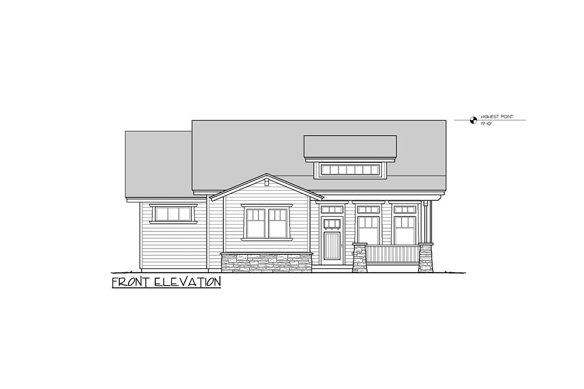 Plan 833008WAT: 3-Bed Craftsman Plan with Home Office and Semi-Closed Floor Plan - 1895 Sq. Ft. - Image #28 - Bungalow, Cottage, Craftsman, Modern Farmhouse, Traditional