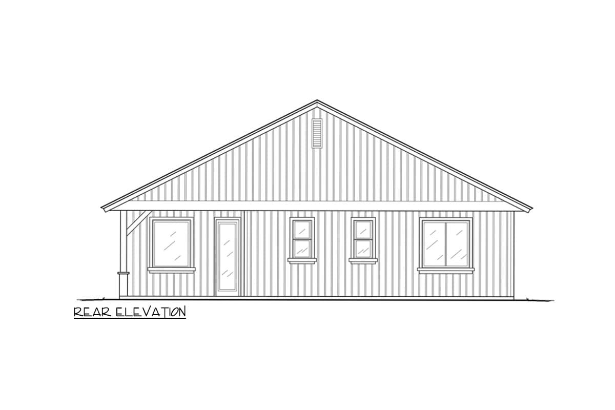 Plan 833009WAT: 1-Bed Cottage House Plan with 8-Foot-Deep Front Porch - 1034 Sq Ft - Image #7 - Cottage, Country, Traditional