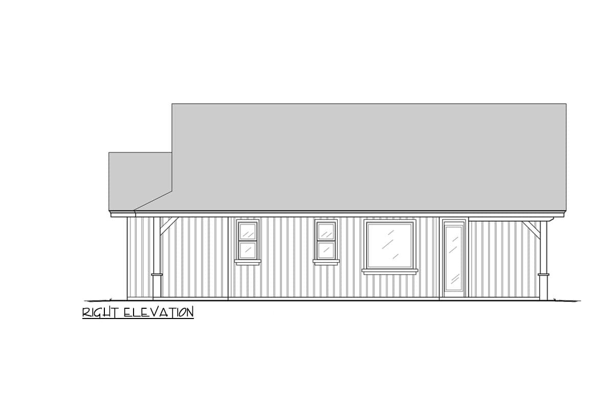Plan 833009WAT: 1-Bed Cottage House Plan with 8-Foot-Deep Front Porch - 1034 Sq Ft - Image #8 - Cottage, Country, Traditional