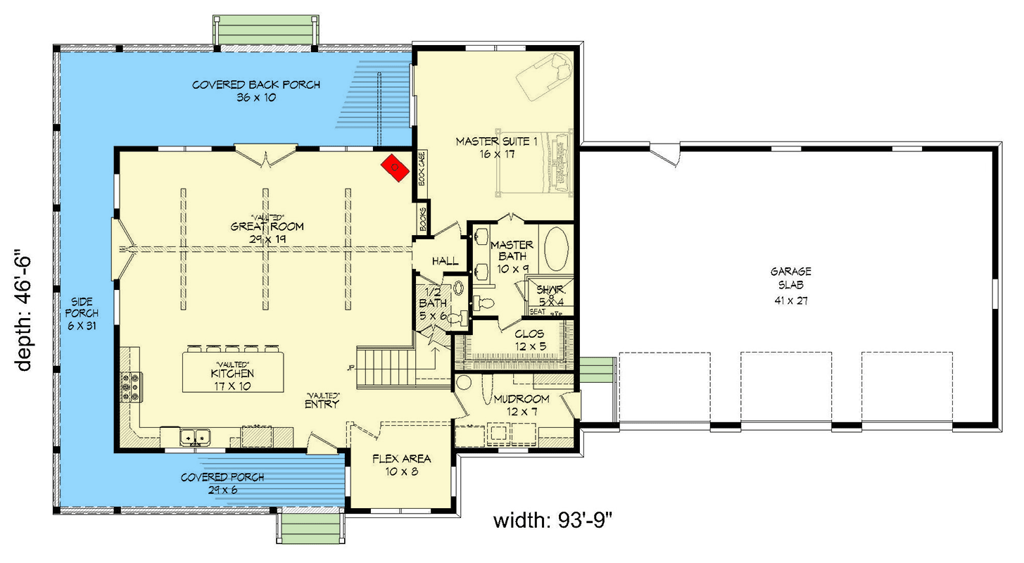 Plan 680274VR: 3-Bed Country House Plan with 3-Car Garage - 3000 Sq Ft - Floor Plan - Main Level - Farmhouse