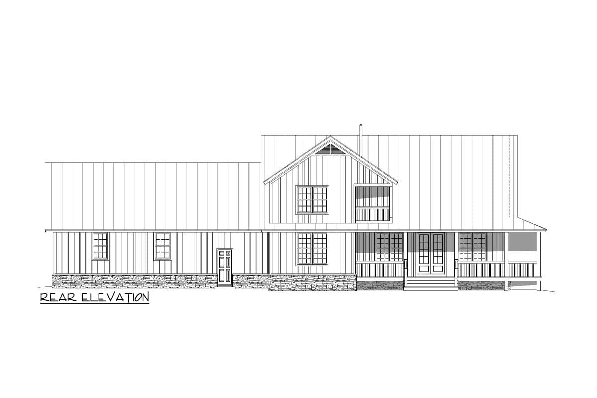 Plan 680274VR: 3-Bed Country House Plan with 3-Car Garage - 3000 Sq Ft - Image #4 - Farmhouse