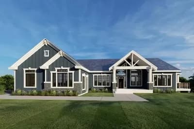 New American House Plan for your Mountain or Lake View Lot - 2399 Sq Ft