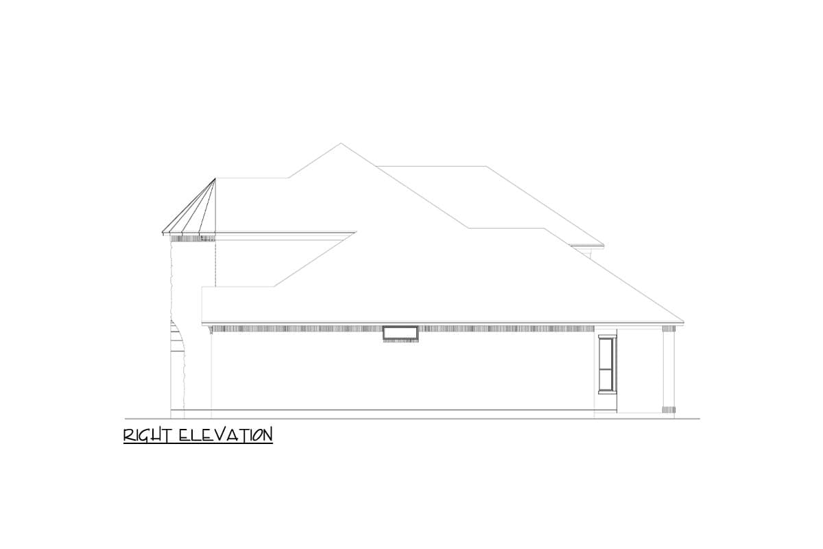 Plan 264044KMD: 4 Bed House Plan with Rounded Turret Covered Entry - 3260 Sq Ft - Image #5 - European
