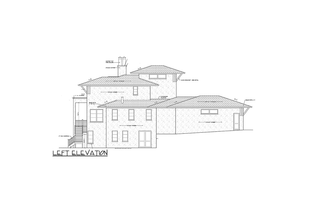 Plan 93208EL: Transitional House Plan with Indoor/Outdoor Living - 3806 Sq Ft - Image #4 - European, Transitional, Tudor