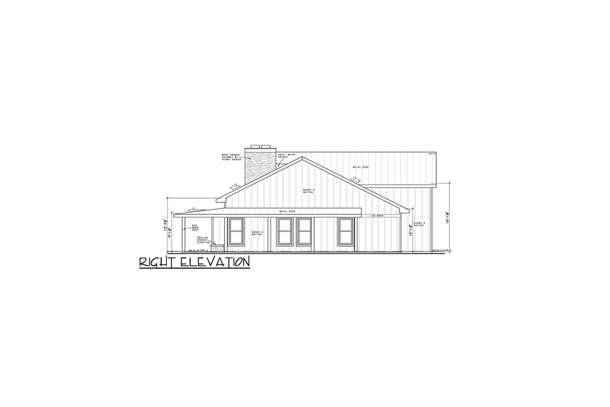 Plan 42450DB: 3 Bed Barndominium House Plan with 10-Foot-Deep Wraparound Porch - 2024 Sq Ft - Image #9 - Barndominium, Country, Rustic