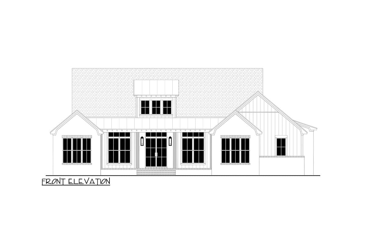 Plan 51957HZ: 3-Bed Transitional Modern Farmhouse Plan with Home Office and Vaulted Master Suite - Image #14 - Country, Modern Farmhouse, New American, Traditional, Transitional