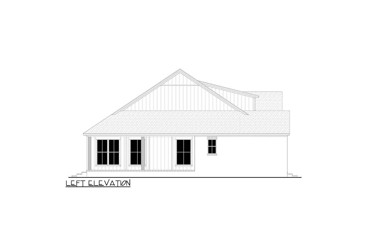 Plan 51957HZ: 3-Bed Transitional Modern Farmhouse Plan with Home Office and Vaulted Master Suite - Image #15 - Country, Modern Farmhouse, New American, Traditional, Transitional