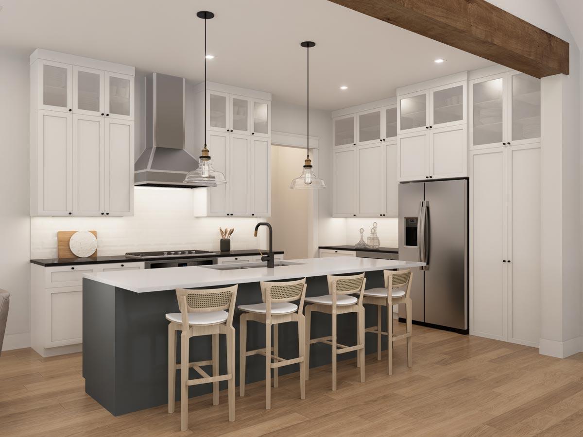 Plan 51957HZ: 3-Bed Transitional Modern Farmhouse Plan with Home Office and Vaulted Master Suite - Image #7 - Country, Modern Farmhouse, New American, Traditional, Transitional