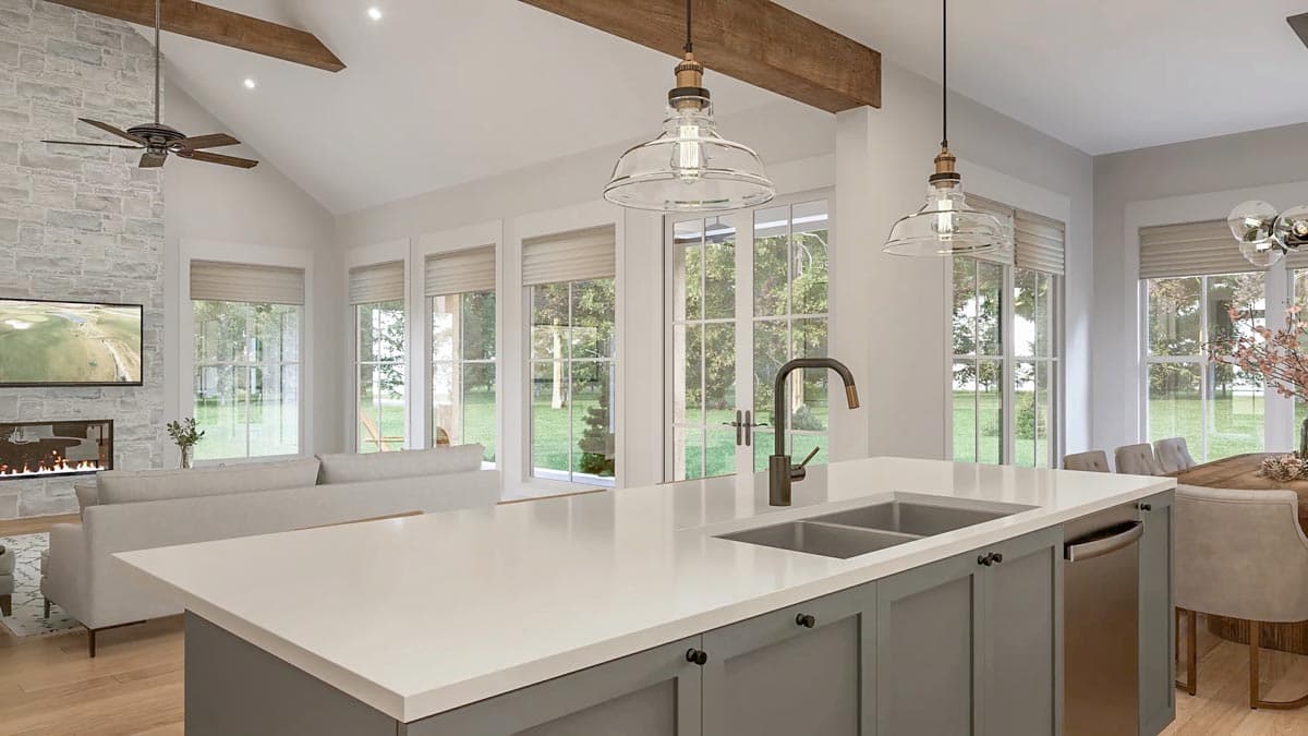 Plan 51957HZ: 3-Bed Transitional Modern Farmhouse Plan with Home Office and Vaulted Master Suite - Image #9 - Country, Modern Farmhouse, New American, Traditional, Transitional