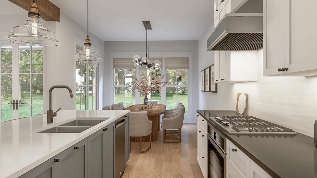Plan 51957HZ: 3-Bed Transitional Modern Farmhouse Plan with Home Office and Vaulted Master Suite - Image #10 - Country, Modern Farmhouse, New American, Traditional, Transitional