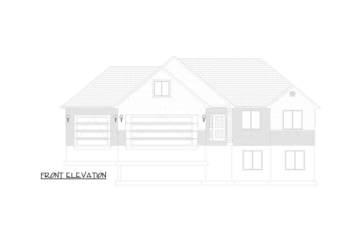 Plan 61486UT: 3 Bed Ranch House Plan with Bonus Above 3-Car Garage - 2053 Sq Ft - Image #7 - Ranch, Traditional