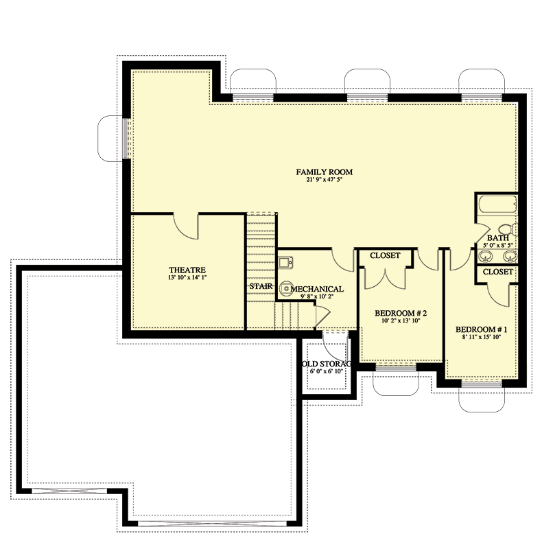 Plan 61486UT: 3 Bed Ranch House Plan with Bonus Above 3-Car Garage - 2053 Sq Ft - Floor Plan - 3rd Floor - Ranch, Traditional