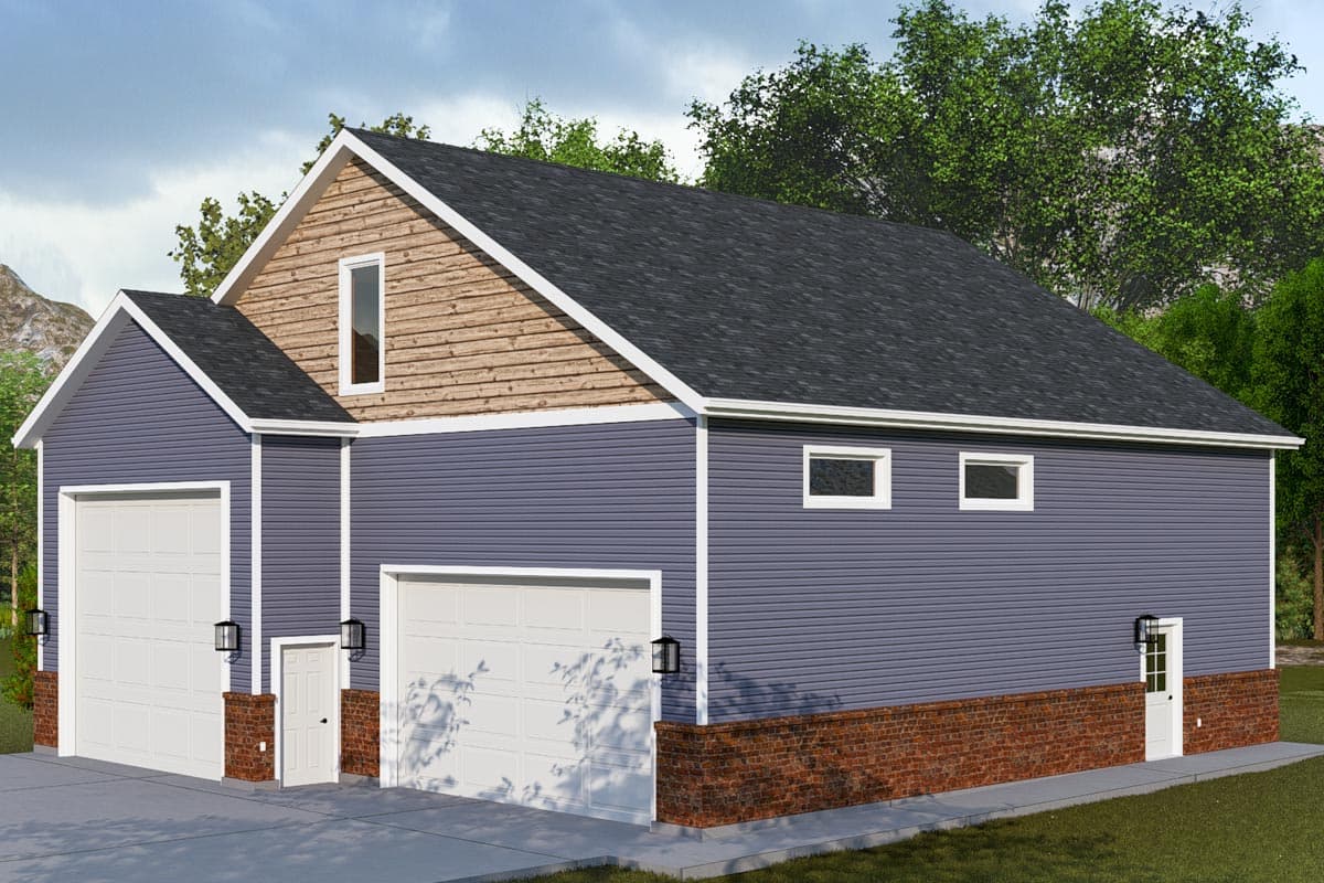 Plan 61488UT: 1750 Square Foot RV-Friendly Detached Garage with Bonus Space and Bath Above - Image #12