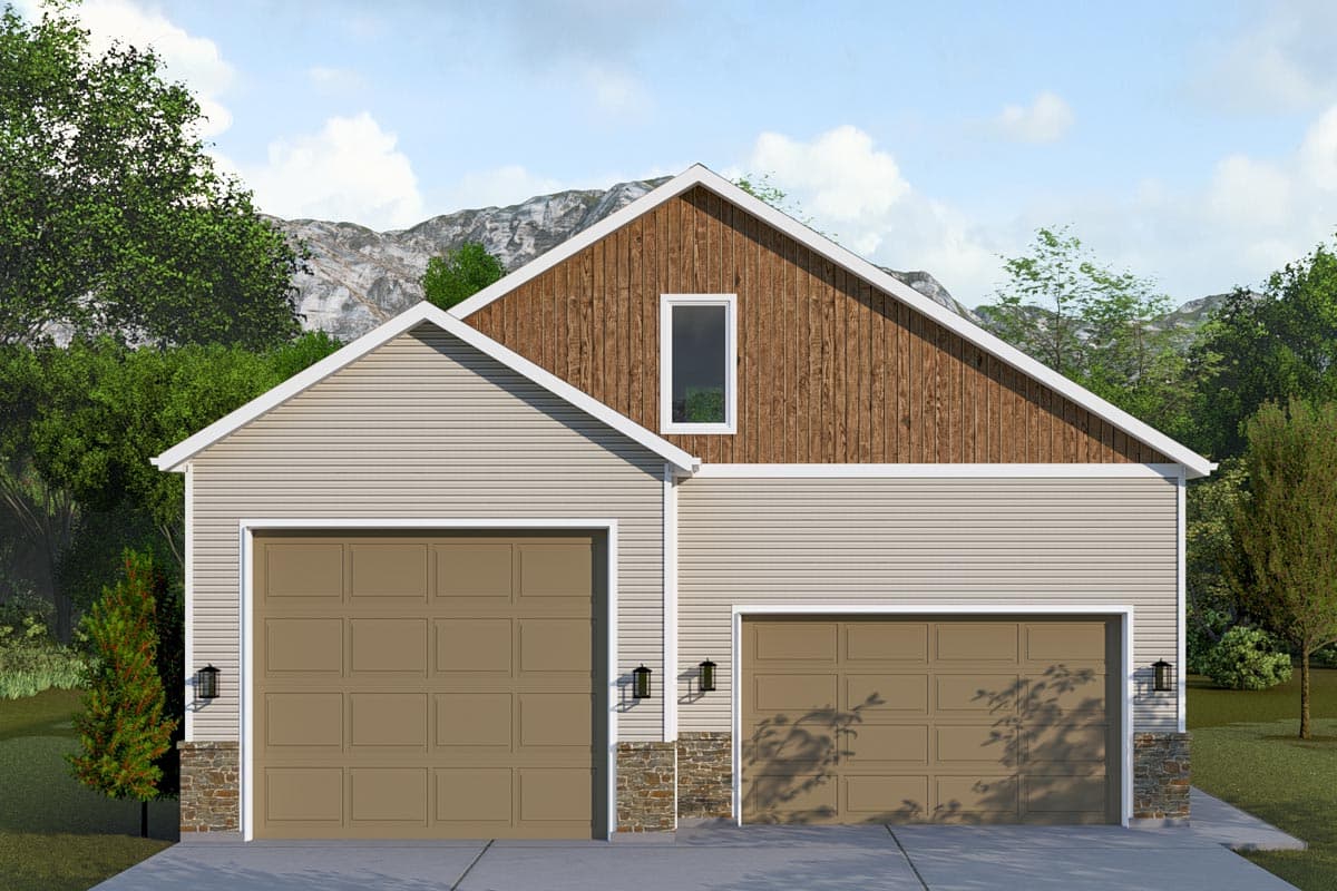 Plan 61488UT: 1750 Square Foot RV-Friendly Detached Garage with Bonus Space and Bath Above - Image #8