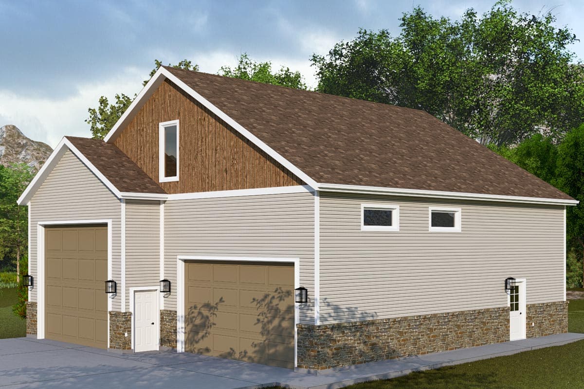 Plan 61488UT: 1750 Square Foot RV-Friendly Detached Garage with Bonus Space and Bath Above - Image #7