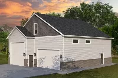1750 Square Foot RV-Friendly Detached Garage with Bonus Space and Bath Above
