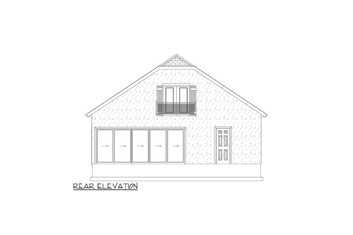Plan 61489UT: Casita with 2-Car Garage and Finished Flex Space - 1159 Sq Ft - Image #10 - Contemporary, Vacation