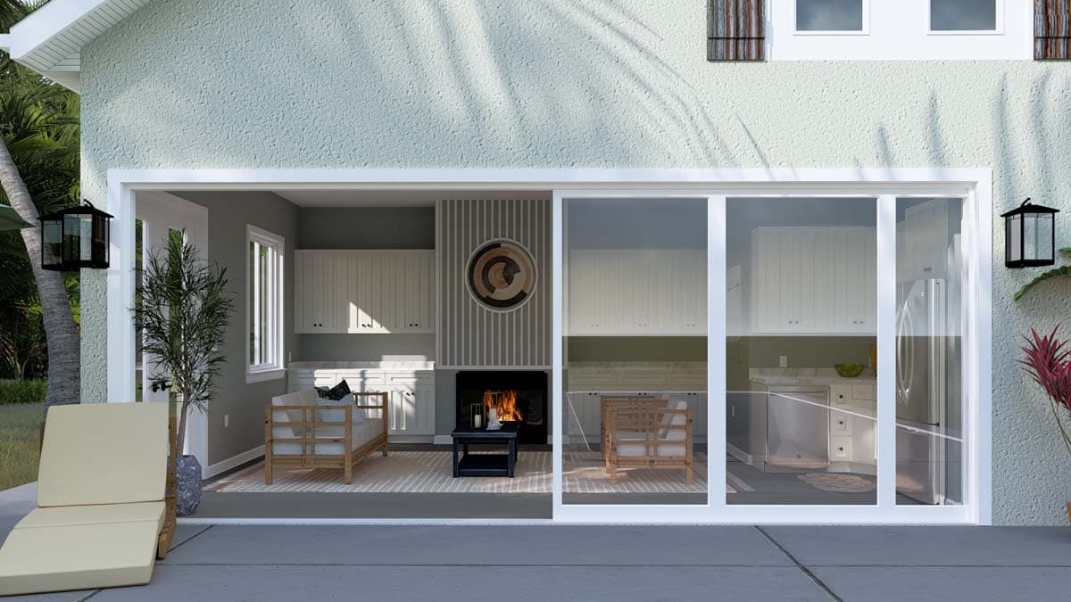 Plan 61489UT: Casita with 2-Car Garage and Finished Flex Space - 1159 Sq Ft - Image #7 - Contemporary, Vacation