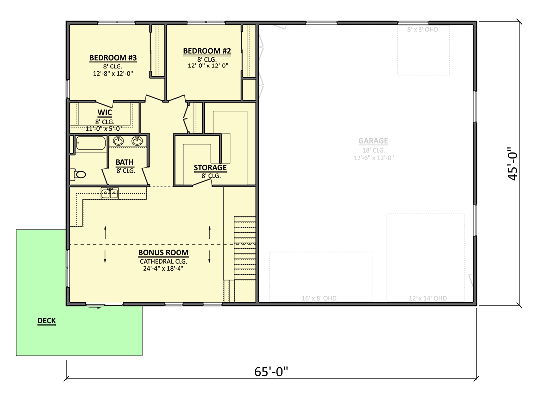 Plan 911036JVD: Barndominium-Style House Plan with RV Bay and Stacked Porches - 2639 Sq Ft - Floor Plan - 2nd Floor - Barndominium, Country