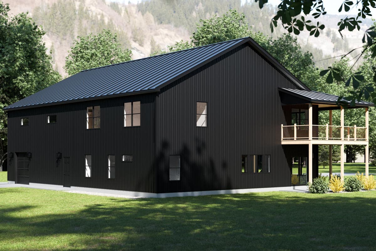 Plan 911036JVD: Barndominium-Style House Plan with RV Bay and Stacked Porches - 2639 Sq Ft - Image #4 - Barndominium, Country