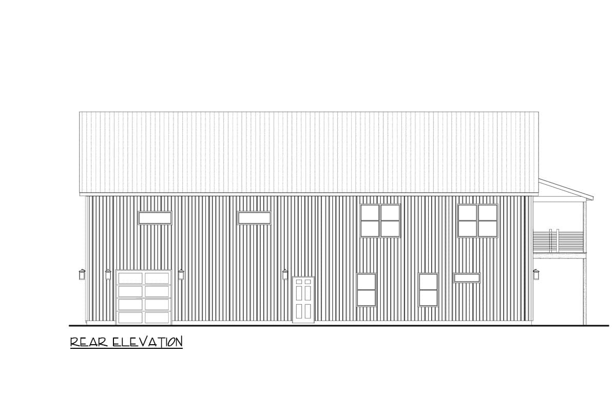 Plan 911036JVD: Barndominium-Style House Plan with RV Bay and Stacked Porches - 2639 Sq Ft - Image #10 - Barndominium, Country