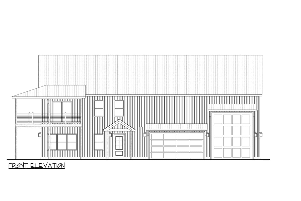 Plan 911036JVD: Barndominium-Style House Plan with RV Bay and Stacked Porches - 2639 Sq Ft - Image #8 - Barndominium, Country