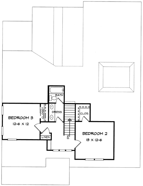 Plan 36017DK: Craftsman Style Under 2500 Square Feet - Floor Plan - 2nd Floor - Craftsman, Northwest